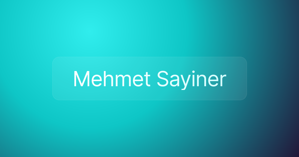 Mehmet Sayiner