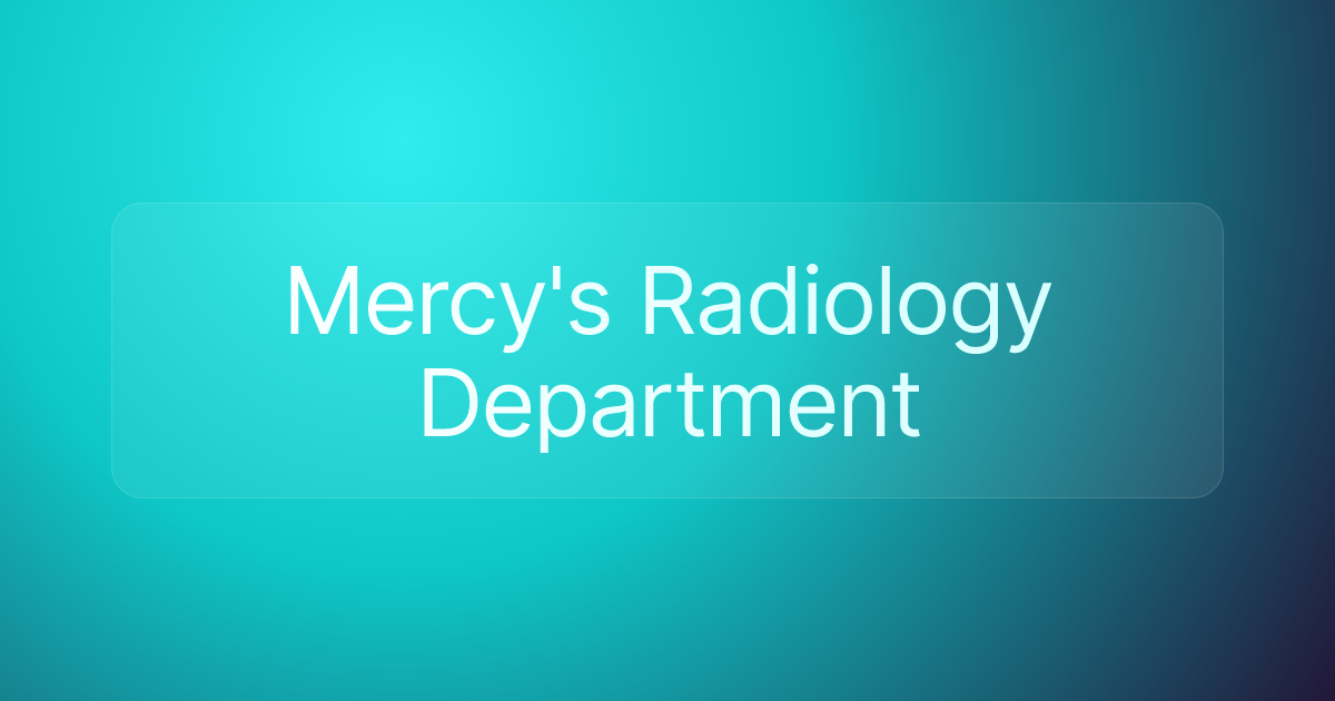 Mercy's Radiology Department
