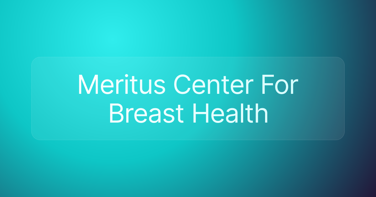 Meritus Center For Breast Health