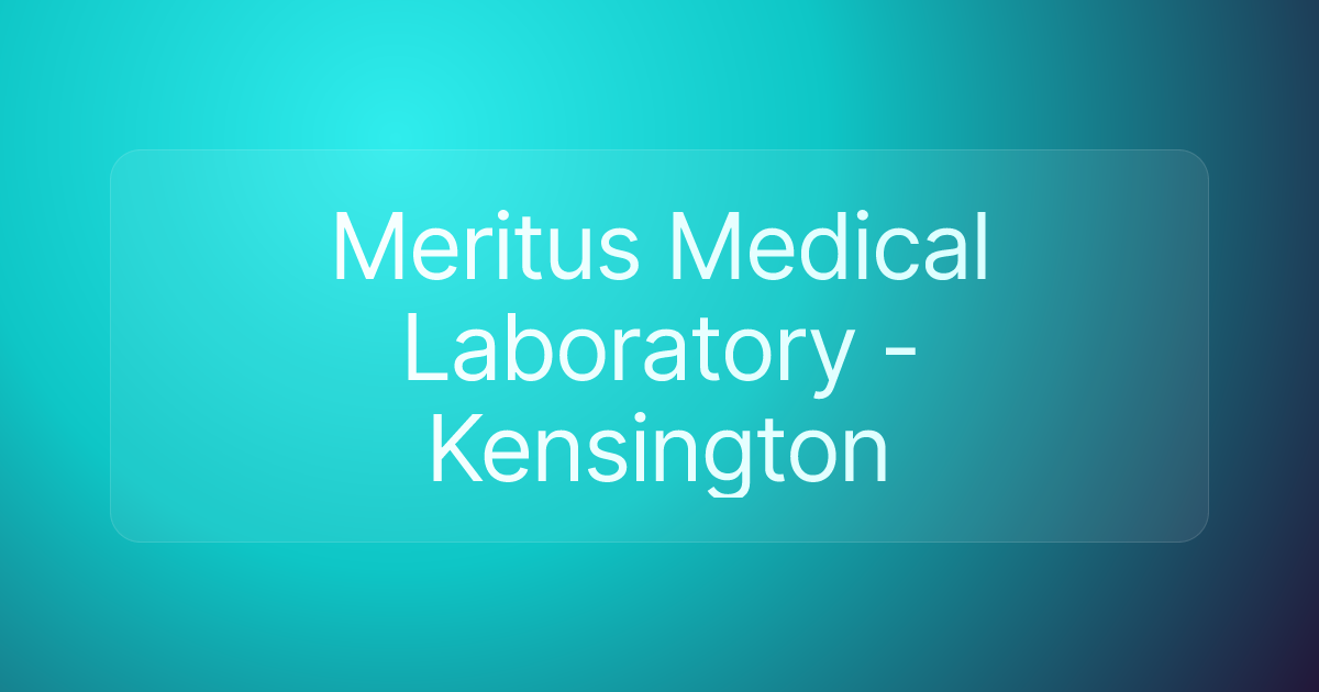 Meritus Medical Laboratory - Kensington