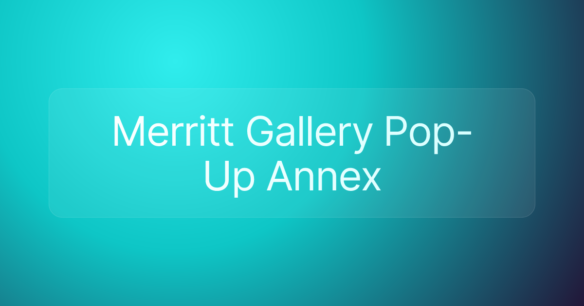 Merritt Gallery Pop-Up Annex