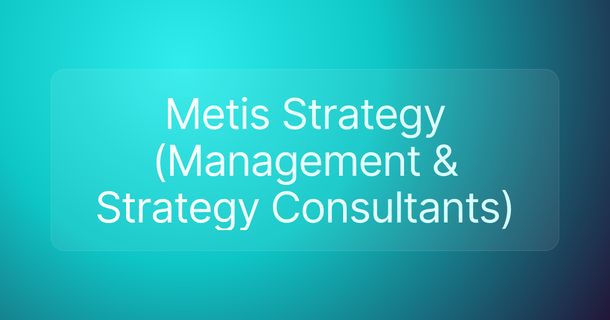 Metis Strategy (Management & Strategy Consultants)
