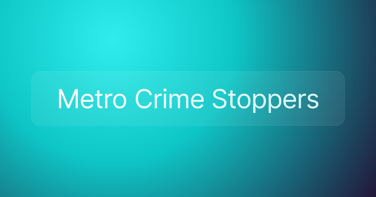 Metro Crime Stoppers