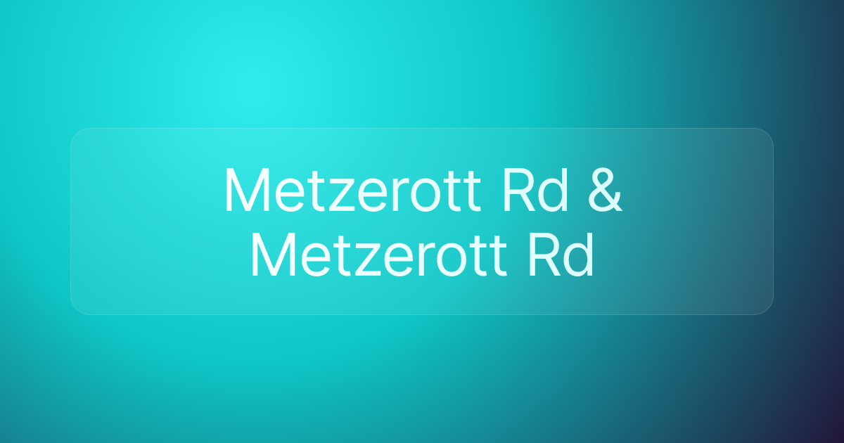 Metzerott Rd & Metzerott Rd