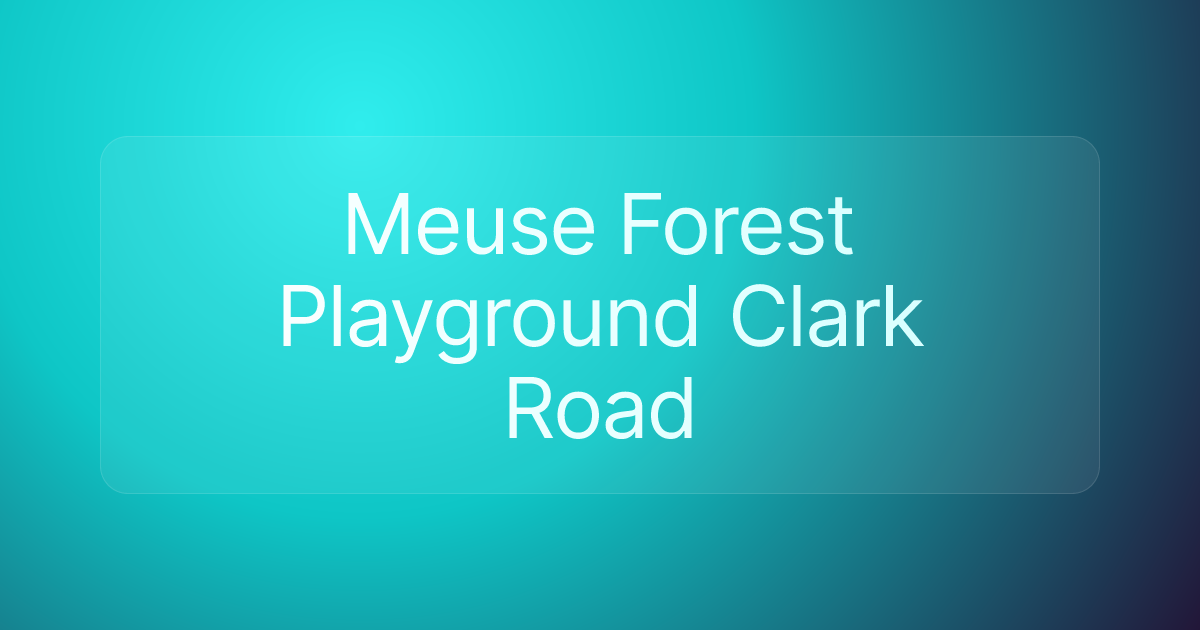 Meuse Forest Playground Clark Road