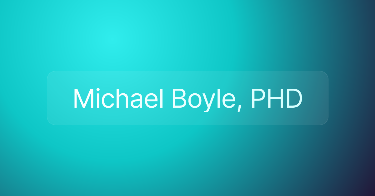 Michael Boyle, PHD