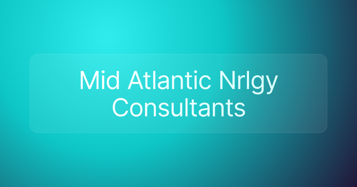 Mid Atlantic Nrlgy Consultants