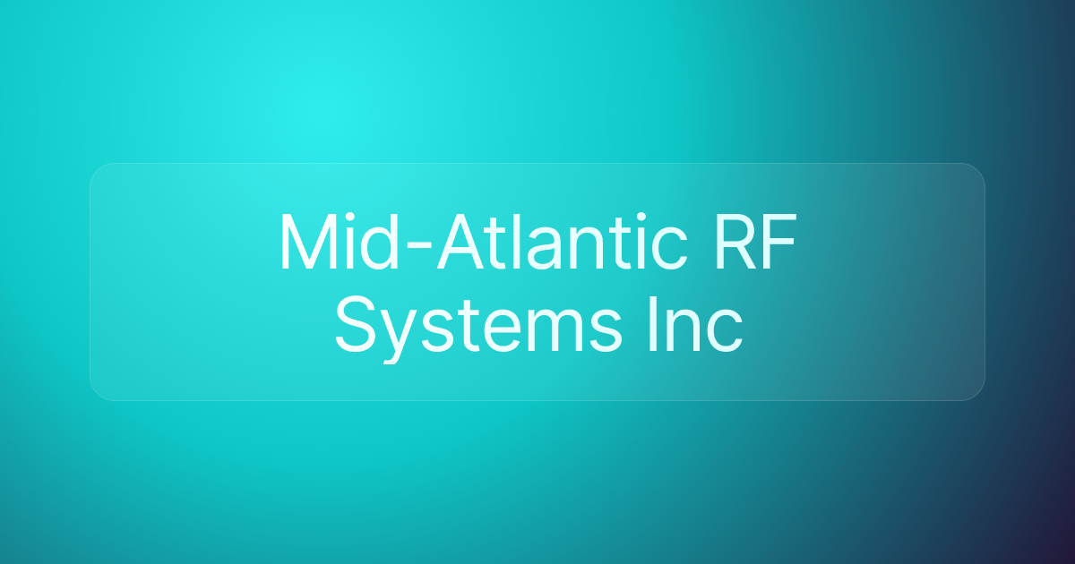 Mid-Atlantic RF Systems Inc