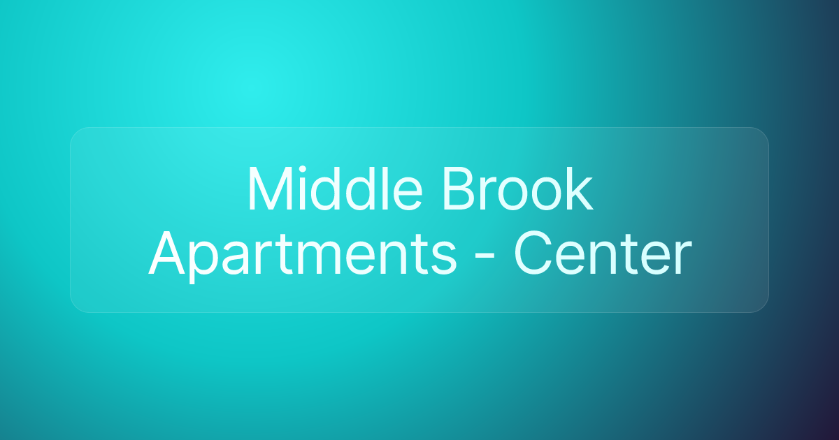 Middle Brook Apartments - Center