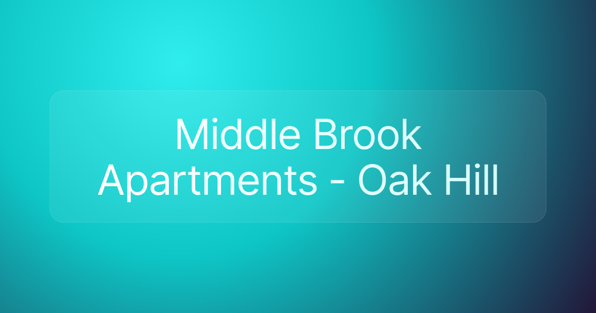 Middle Brook Apartments - Oak Hill