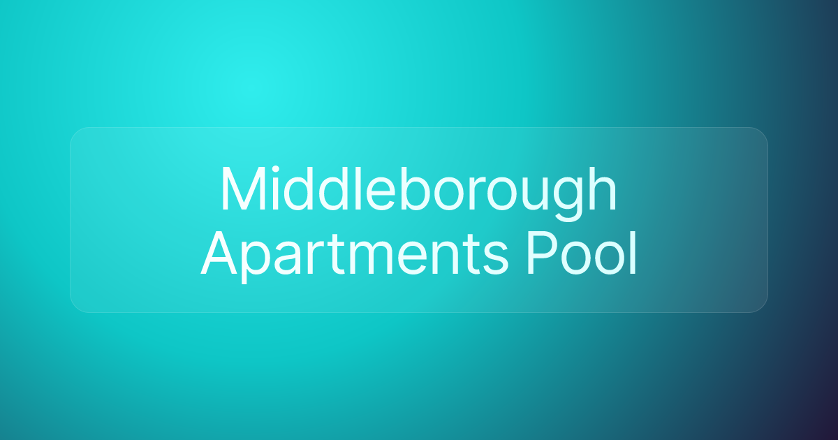 Middleborough Apartments Pool