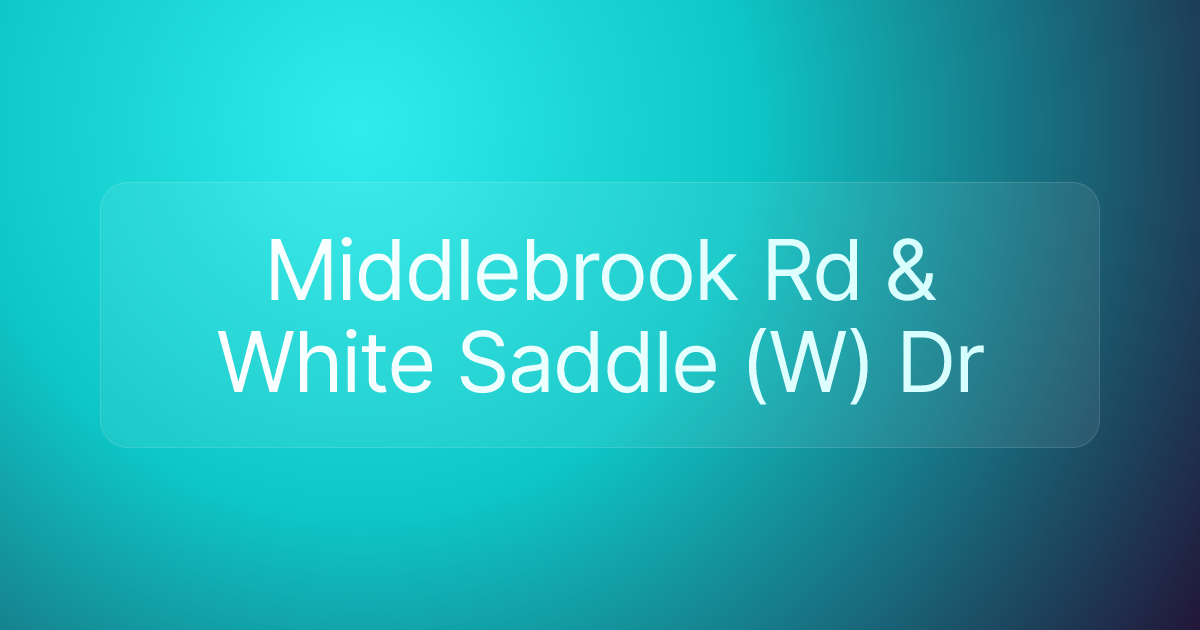 Middlebrook Rd & White Saddle (W) Dr