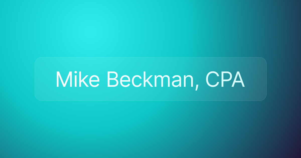 Mike Beckman, CPA