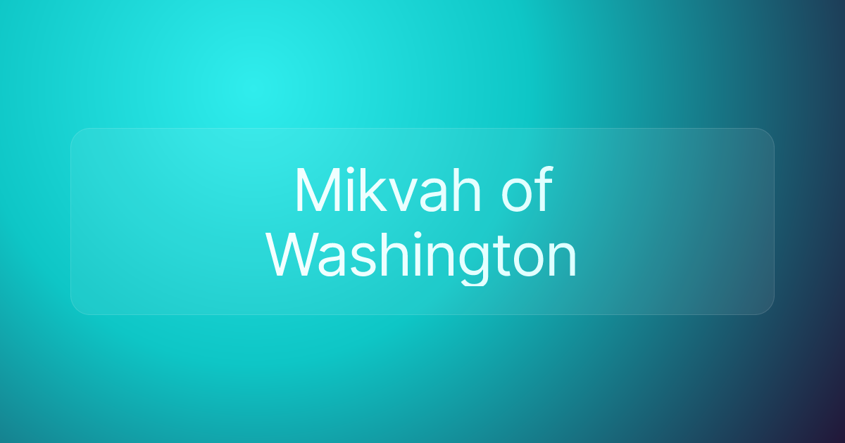 Mikvah of Washington
