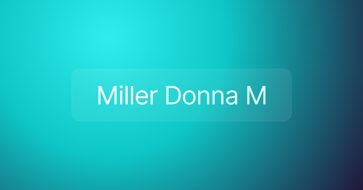 Miller Donna M