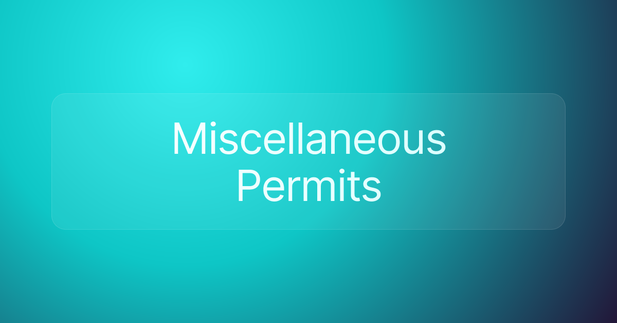 Miscellaneous Permits