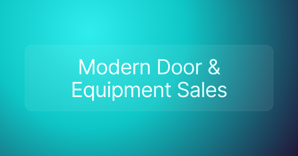 Modern Door & Equipment Sales