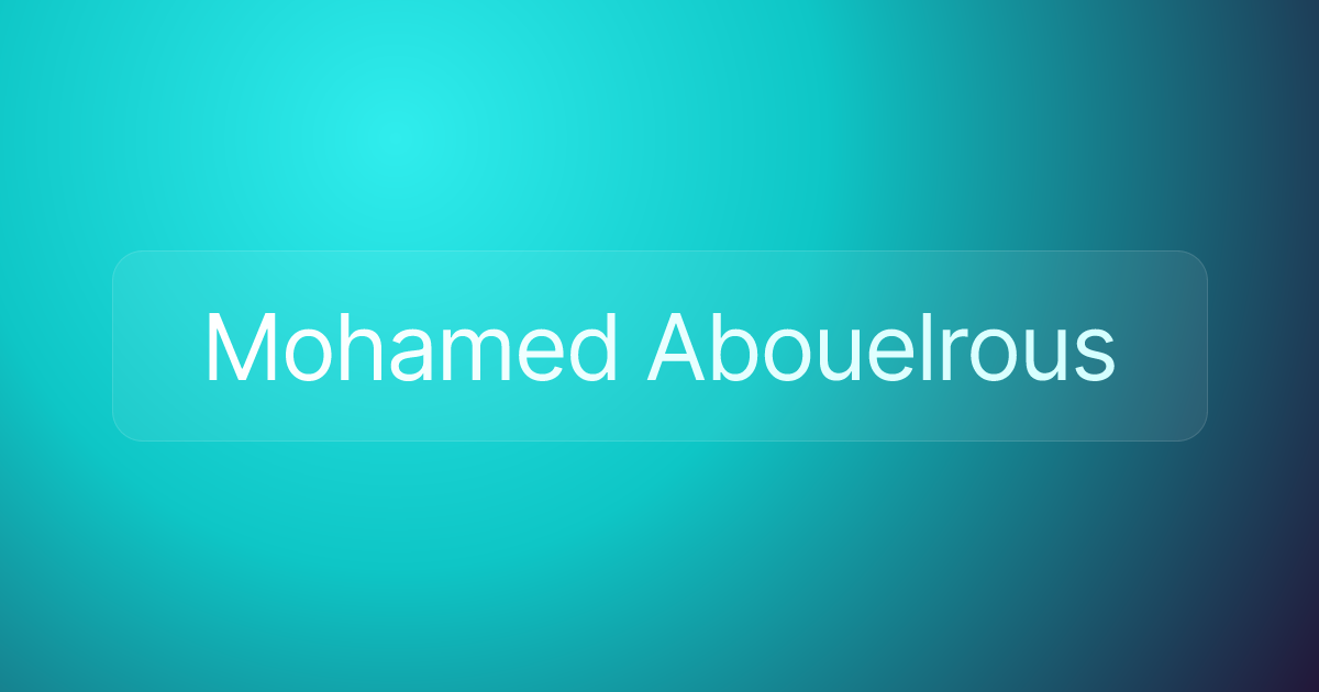 Mohamed Abouelrous