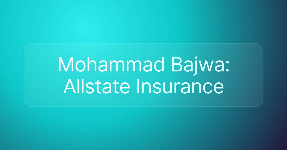 Mohammad Bajwa: Allstate Insurance