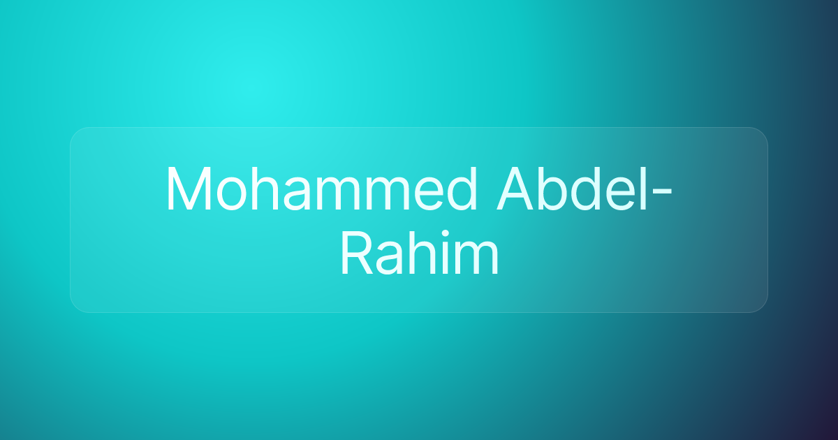 Mohammed Abdel-Rahim