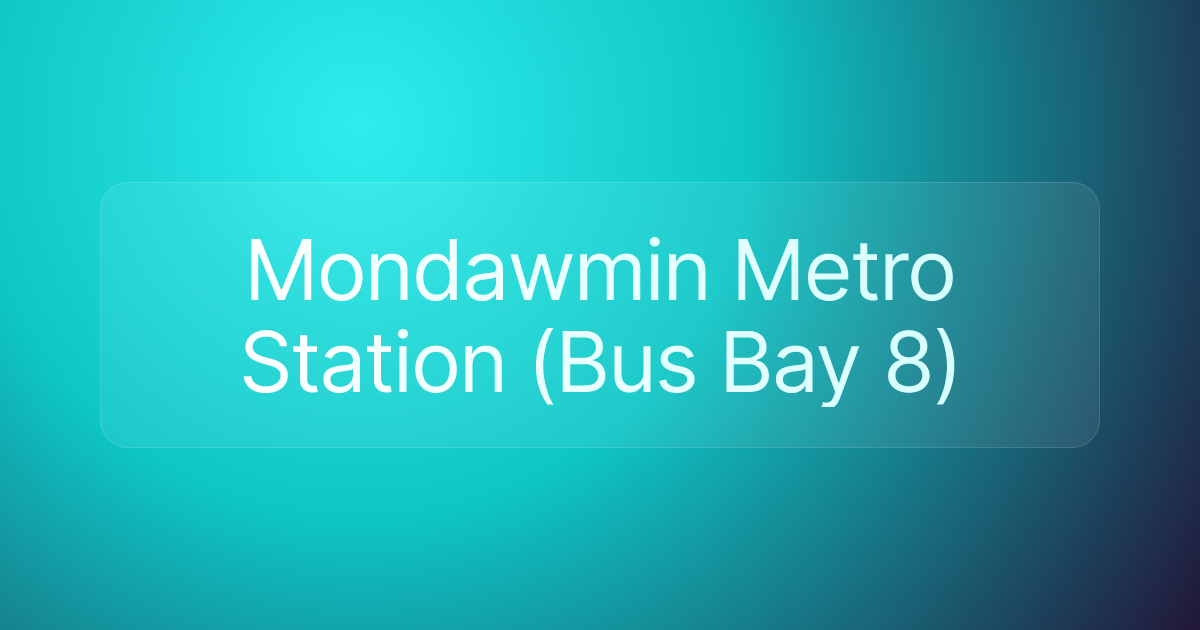 Mondawmin Metro Station (Bus Bay 8)