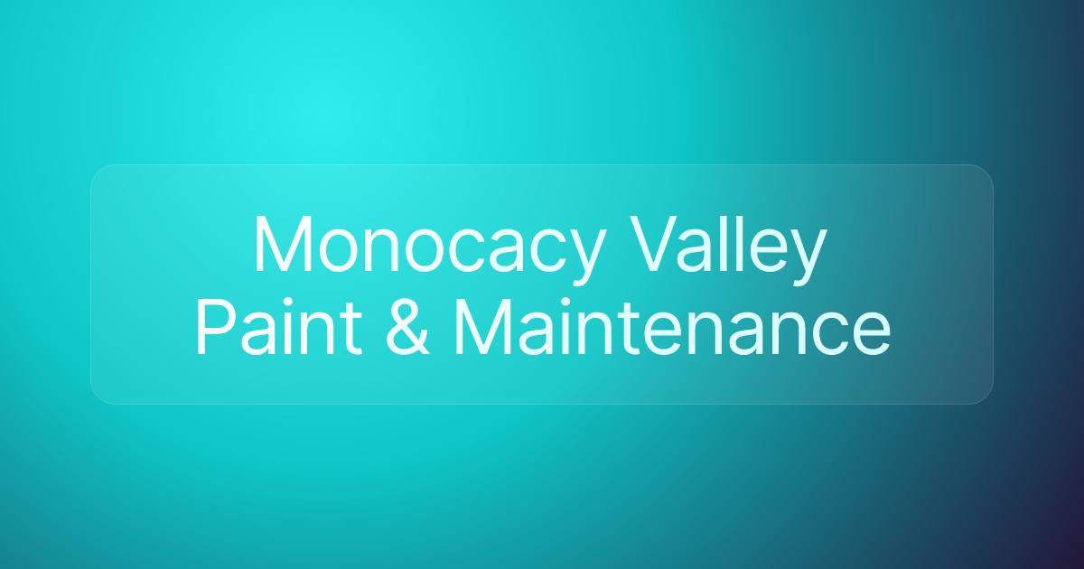 Monocacy Valley Paint & Maintenance