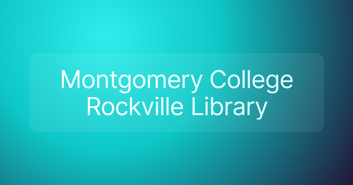 Montgomery College Rockville Library