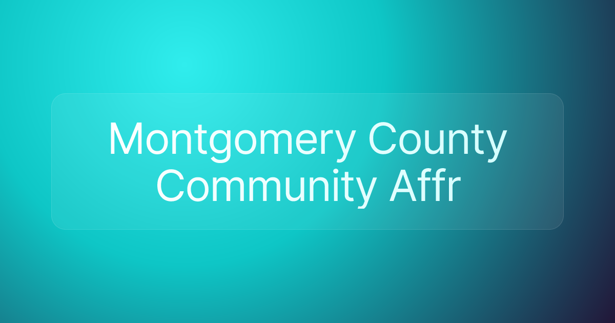 Montgomery County Community Affr