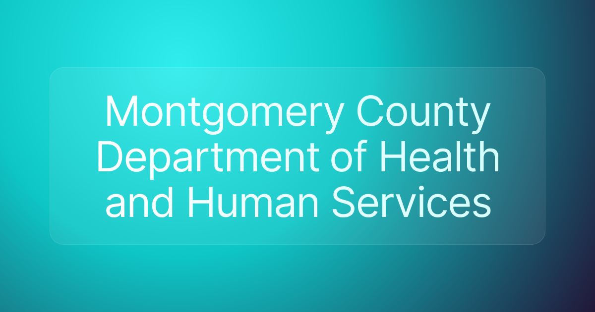 Montgomery County Department of Health and Human Services