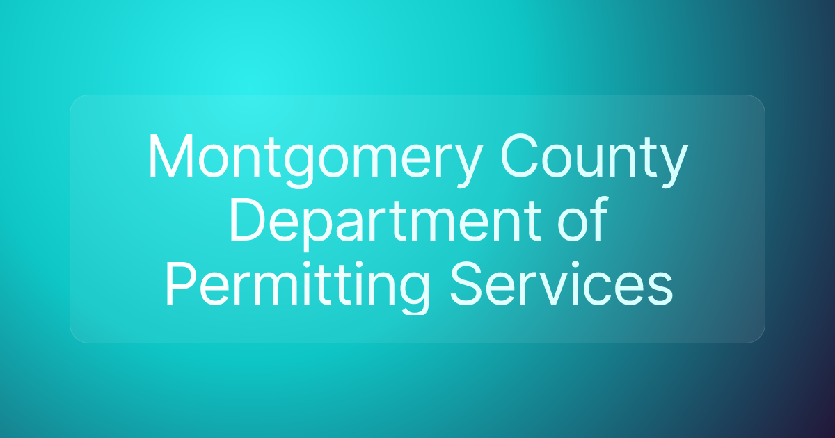 Montgomery County Department of Permitting Services