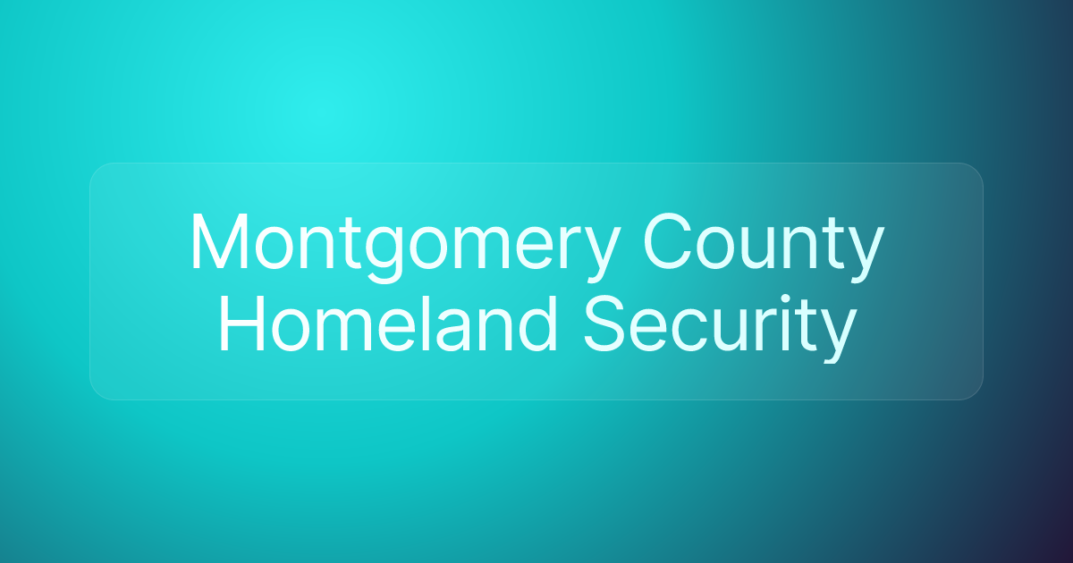 Montgomery County Homeland Security