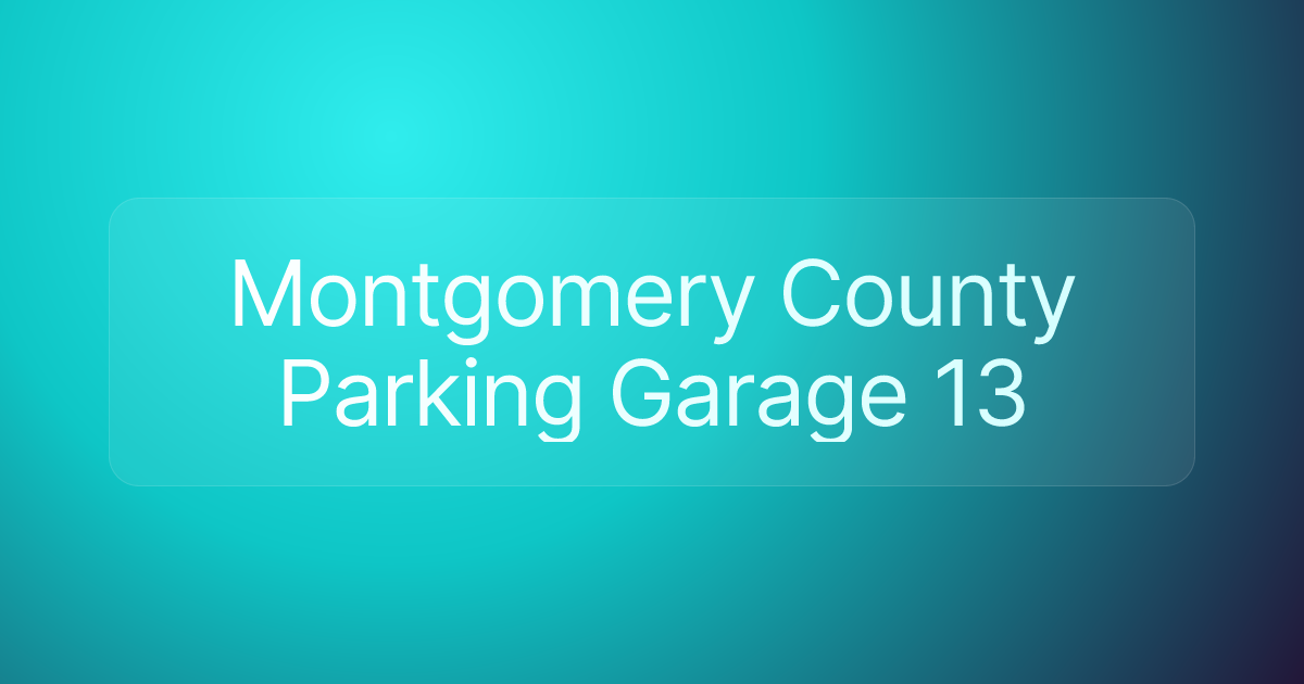 Montgomery County Parking Garage 13