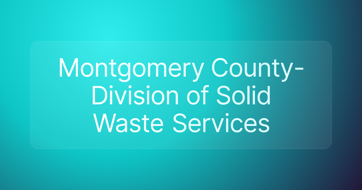 Montgomery County-Division of Solid Waste Services