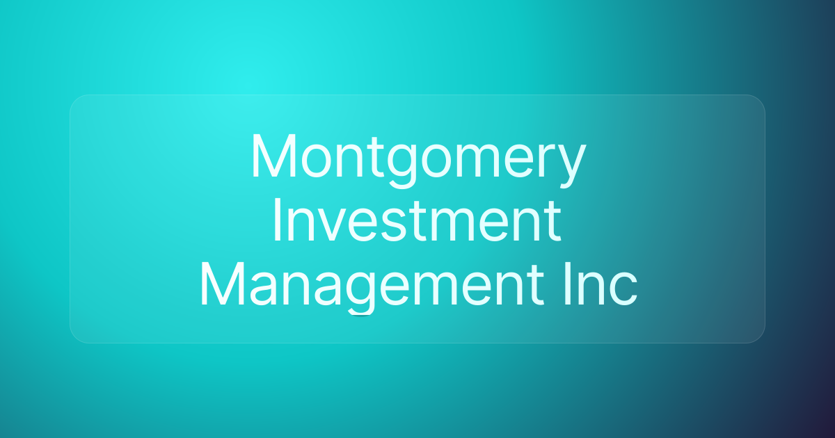 Montgomery Investment Management Inc