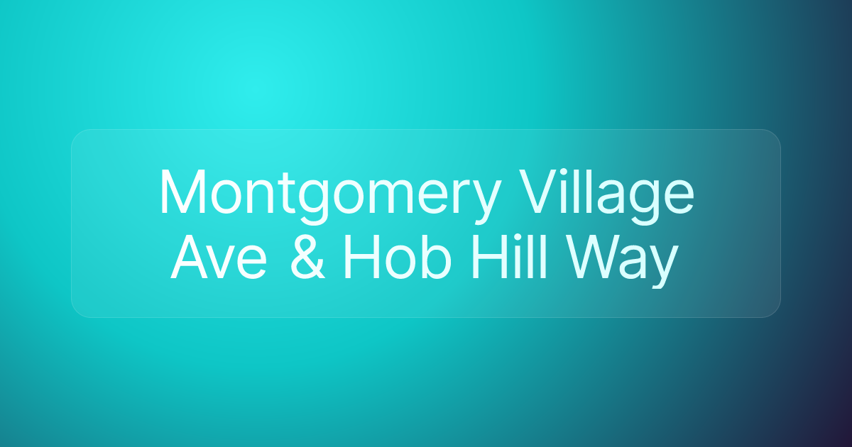 Montgomery Village Ave & Hob Hill Way