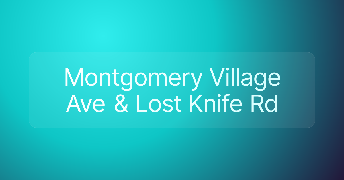 Montgomery Village Ave & Lost Knife Rd