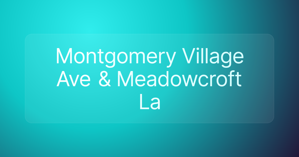 Montgomery Village Ave & Meadowcroft La