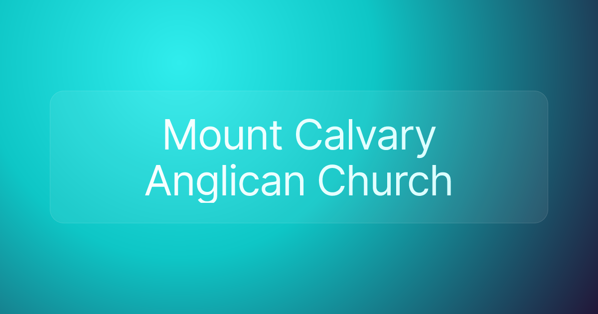 Mount Calvary Anglican Church