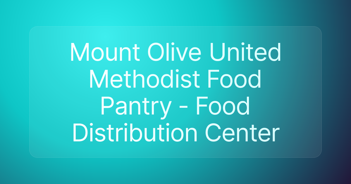 Mount Olive United Methodist Food Pantry - Food Distribution Center