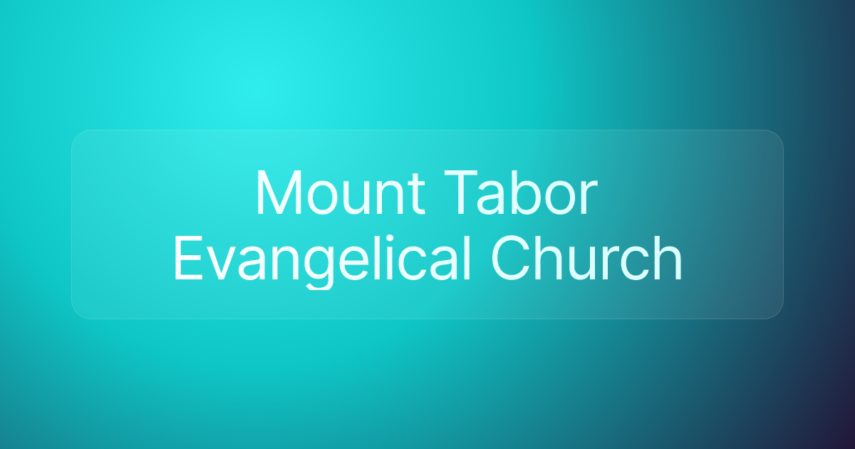 Mount Tabor Evangelical Church