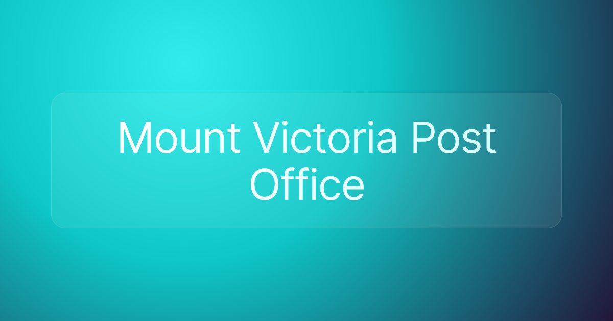 Mount Victoria Post Office