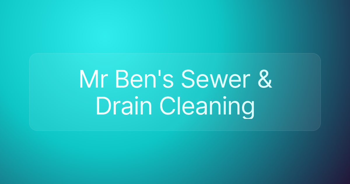 Mr Ben's Sewer & Drain Cleaning