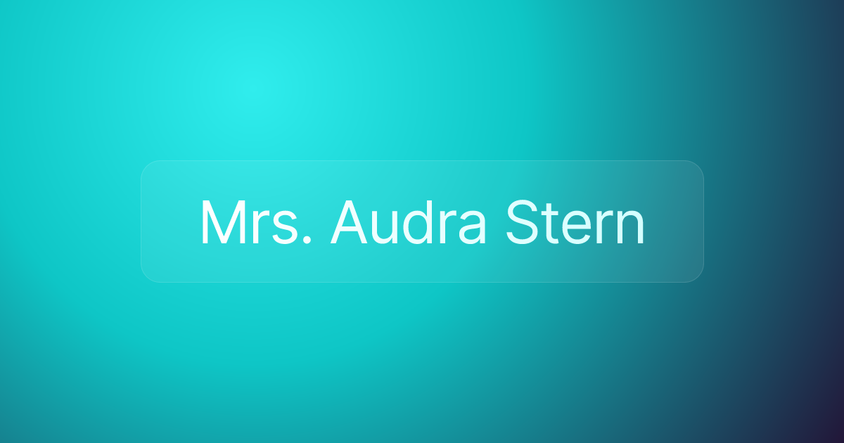 Mrs. Audra Stern