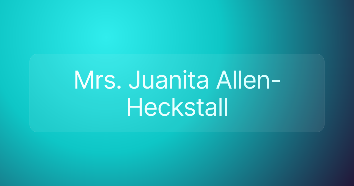 Mrs. Juanita Allen-Heckstall