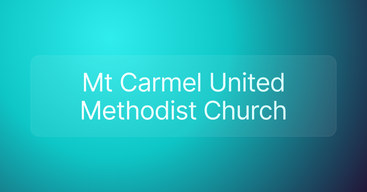 Mt Carmel United Methodist Church
