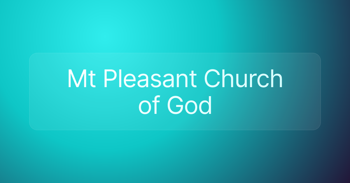 Mt Pleasant Church of God