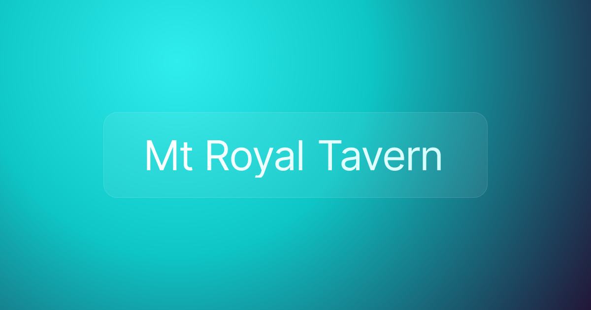 Mt Royal Tavern