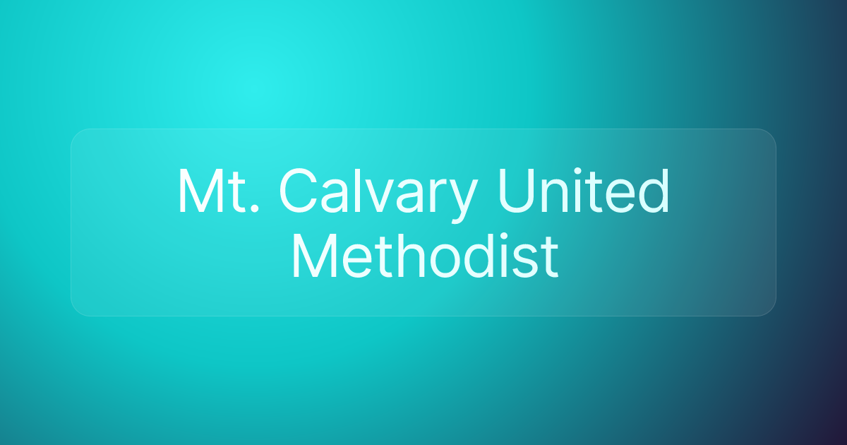 Mt. Calvary United Methodist