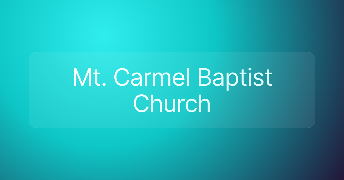 Mt. Carmel Baptist Church