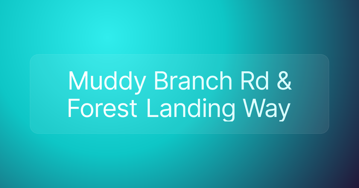 Muddy Branch Rd & Forest Landing Way